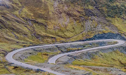 Curvy Mountain Road in Sacred Valley